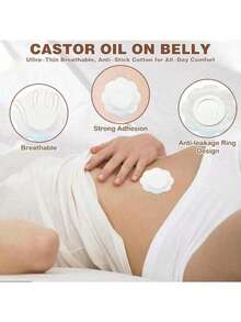 10/20/50/100Pcs(2.76in*2.76in) Castor Oil Pack Wrap, Castor Oil Patches Castor Oil Wrap In Belly Button, Spunlace Cloth Castor Oil Pack Castor Oil Patches, Self-Adhesive Castor Oil Compress Castor Oil Wrap Pads, White Multipurpose - Square - View 5