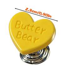 Car Modification Accessory Butter Bear Yellow Heart One-Touch Start Button Cover, Cute Girl Style Car Interior Ignition Switch Protector Sticker, Universal Car Interior Modification Part - Butter Heart Start Button - View 6