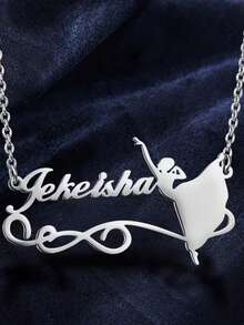 Collar con colgante de baile de acero inoxidable personalizado - Regalo para el Día de la Madre, regalo para la hermana, regalo de alta gama para el Día de San Valentín, cumpleaños, graduación, conmemorativo, collar con nombre personalizado de 1-12 letras, adecuado para mamá, niñas, hermanas, regalo de alta gama - Multicolor - Ver 6