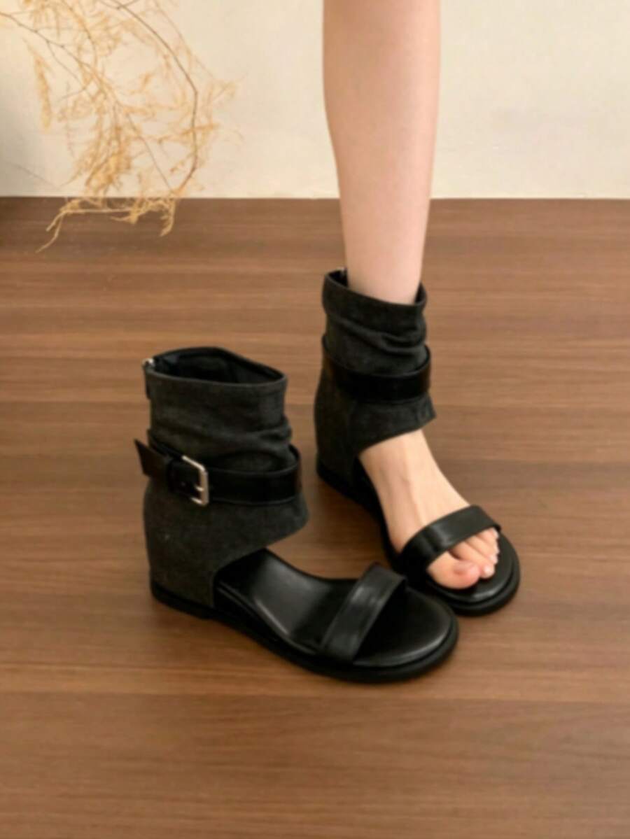 女款修身百搭靴褲，法式浪漫風，修飾腿型