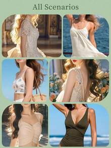 1 Seamless Silicone Bra (30 Nipple Covers Included With Purchase),Helps To Support And Shape The Underarm Area, Suitable For Various Revealing Outfits - Multicolor - View 6