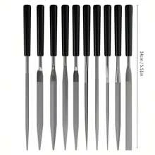10pcs/Set Metal Needle File Set Wood Carv Wood Rasp Metal Polishing Hand FileTools Steel Rasp Needl Filing For Metal Glass Stone - A - View 8