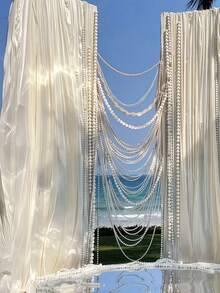 Hanging Pearl Chain, Room Decoration, Christmas, Halloween, Wedding Decoration, Suitable For Various Party Decorations, Seasonal Decoration, Party Backdrop Curtain, Curtain, Faux Pearl String, Scene Atmosphere Decoration - A - View 4