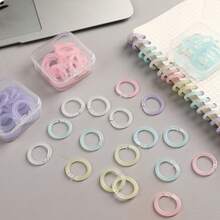 20pcs/Box Colorful Loose Leaf Binder Rings, Detachable Binding Rings, Plastic Perforated File Rings, Used For Binding Reports And Documents, Notebooks, Back To School, School Supplies, Back To School, School, School Supplies, School Supplies - A - View 10