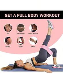 3pcs Elastic Squat Resistance Bands, Hip Lift Fitness Pull Bands, Yoga Stretching Training Bands - Yoga Strap - View 5