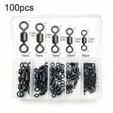 100/20pcs Stainless Steel Barrel Swivels For Saltwater And Freshwater Fishing - American-style Swivel Ring - View 15