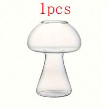 1-6 piezas Vasos de vidrio con forma de hongo, Vasos de vidrio transparente con forma de hongo para bebidas, Cristalería de diseño creativo para fiestas, Adecuado para KTV, Club y Restaurante, Vidrio de borosilicato resistente al calor, Reutilizable, Adecuado para jugo, té con leche y talla grande, Solo lavar a mano, Suministros creativos para fiestas - transparente - Ver 15