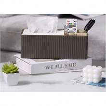 Multifunctional Desktop Tissue Box, Textured Tissue Box, Gold-Trimmed Tissue Box, Living Room, Dining Room, Kitchen Home Decor, Home Decor Accessories, Apartment Essentials - Multicolor - View 4