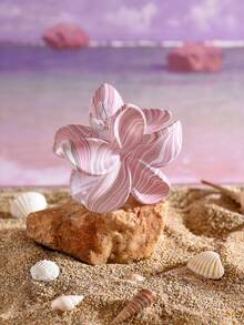 1pc Minimalist Vacation Light Purple Gradient Plumeria Large Shark Hair Claw Clip, Women's Daily Beach Holiday Accessory - Multicolor - View 15