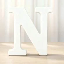 白色木製字母，未加工木製字母，適用於牆面裝飾、立體裝飾字母、切片式標誌裝飾，可用於手工藝、居家派對企劃、生日、畢業典禮等，最佳禮物選擇 - 白色 - 查看 23