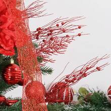5/10pcs Christmas Glitter Berry Stems, Artificial Christmas Decorations, Gift Holiday Home Decor, Used For Christmas, DIY Christmas Wreath Crafts Tree Ornament Glitter Accents, Holiday Decorations, Reusable - Multicolor - View 5
