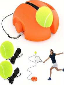 1 Set Alat Latihan Tenis - Cocok Untuk Pemula - Tingkatkan Keterampilan Tenis Anda Kapan Saja, Di Mana Saja - Biru - View 5