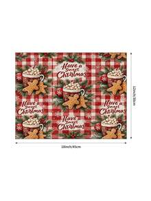 Taplak Meja, Alas Piring, dan Sarung Bantal Motif Permen Kue Jahe Natal, Gaya Natal, Dekorasi Rumah dan Dapur Natal, Cocok untuk Dekorasi Rumah dan Pesta Natal - MultiWarna - View 6