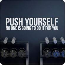Push Yourself 勵志牆貼，健身房牆面裝飾貼紙，勵志金句貼紙，居家健身運動正能量標語，辦公室可移除乙烯基貼紙 - 多款式 - 查看 6