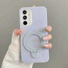 Nueva funda de teléfono con brillo y soporte en forma de U pequeña, compatible con Apple 17 Pro Max/15 Pro Max/14 Pro Max/13 Pro Max/12 Pro Max/11 Pro Max/XS Max/7/8 Plus, S25/S22/S23/S24+/A04/A05/A14/A15/A24/A25/A34/A54S, 13C+, Moto G, Note 13C/12/11 Pro, juego completo - Azul - Ver 3