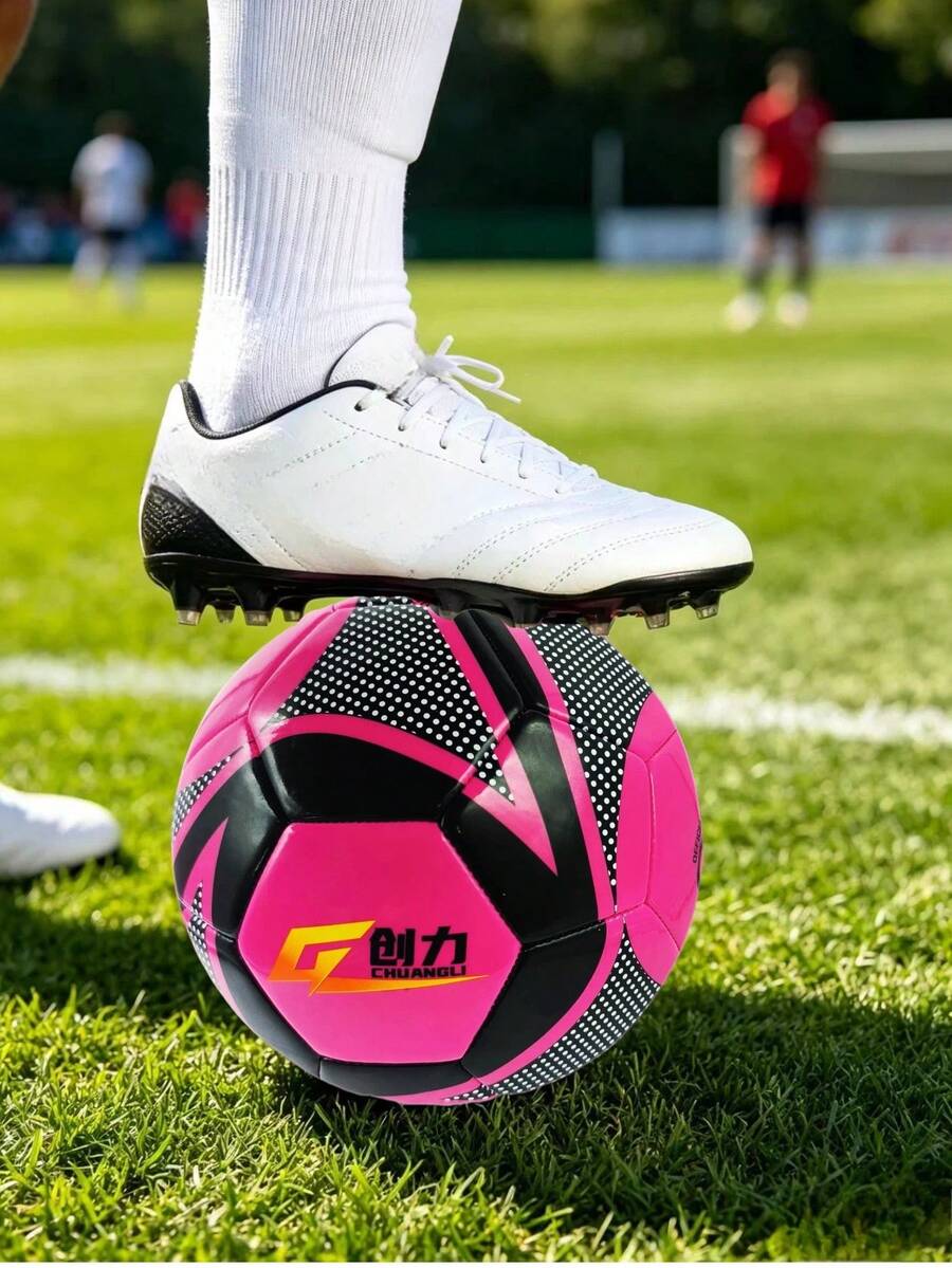 1pc Size 5 Adult Competition Football For Outdoor Sports, Multi-Color Training Football For Teenagers And Students, Beach, Indoor, Outdoor PU Football - Multicolor - View 1