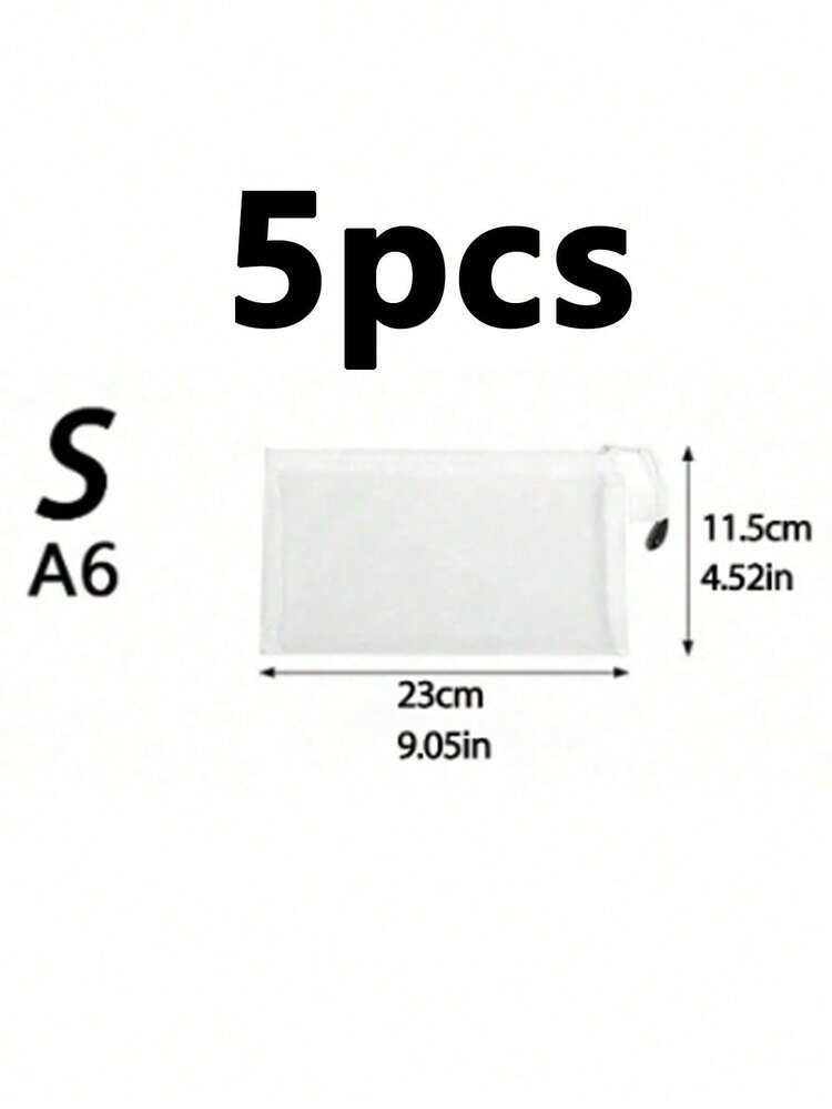 1/5 件 A4/A5/A6 网状拉链袋文件夹，防水拉链文件夹，用于学校/办公用品，可重复使用的大拉链袋，用于整理教室、棋盘游戏、拼图、文具、玩具、发票、文件、旅行、衣服、工具、刷子、铅笔、化妆品、财务印章等。用于学校用品的袋子 - 彩色 - 查看 14