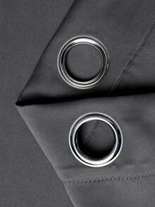 1PC/2PCS High Blackout UV Resistant Polyester Curtains, Grommet Top, Non-Bleachable Plain Weave, Bedroom Art Theme, Solid Color High Blackout Thermal Insulation, Noise Reduction - Perfect For Bedroom Curtains, Living Room Curtains And Room Divider Curtains, Farmhouse And School Sleep Curtains, Darker Colors Provide Better Blackout Effect - Grey - View 7