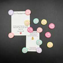 8/14/20pcs Random Color Smiling Face Refrigerator Magnet, Resin Circular Decorative Magnet, Home Decoration, Kitchen Photo Decoration Accessories, Birthday Gifts, Festival Party Gifts - Multi-color - View 8