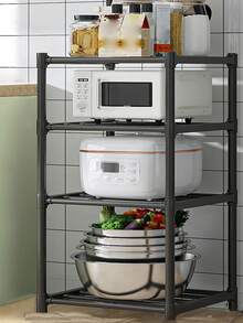 5-Tier Kitchen Storage Cart, Multipurpose Kitchen Shelf, Multilayer Storage Rack For Living Room, Spice Organizer - Black - View 4