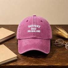 1pc Gothic-Style Casual Washed Men Hat,Letters Printing, Unisex Fashion, Provides Shade & Sun Protection, Perfect For Outdoor Activities. - Multicolor - View 14