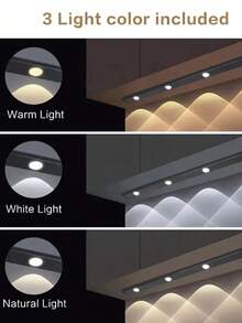 Modern LED Motion Sensor Light Strip, Wireless Charging Magnetic Light Bar, Suitable For Shoe Cabinet, Display Cabinet, Wardrobe, Smart Cabinet, Hill Effect, No Wiring Required, Easy Installation, USB Powered, Plastic Material, Moire Pattern - Charging Model - View 8