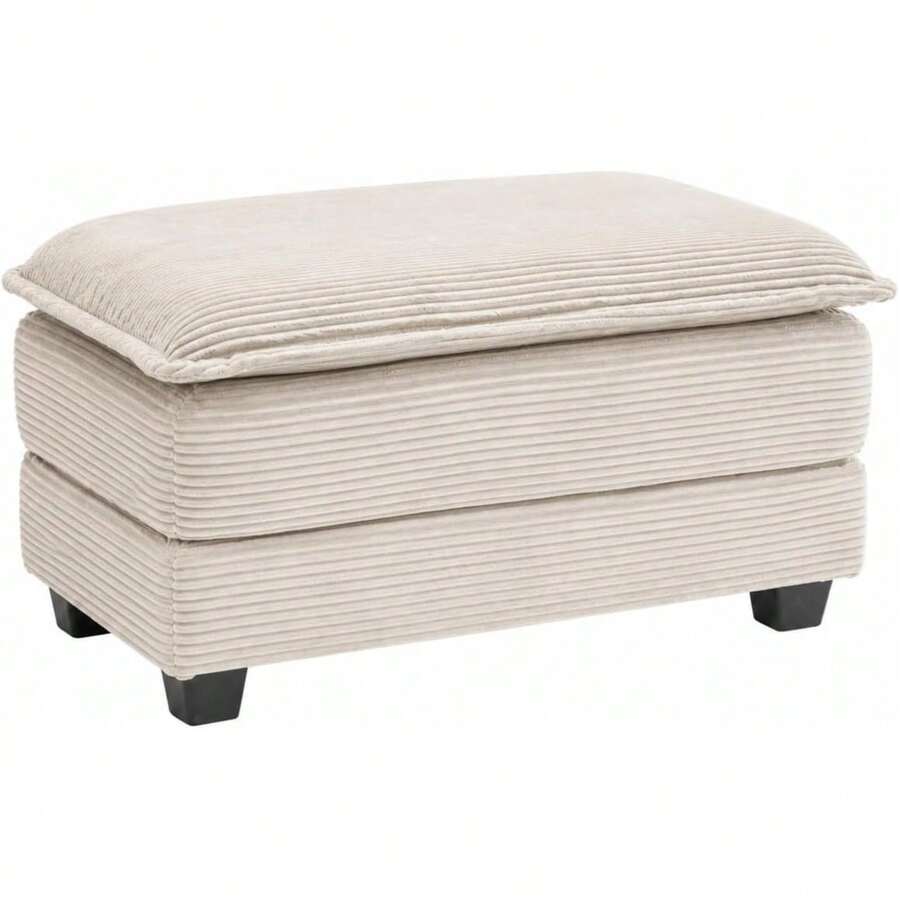 Corduroy Ottoman For Sectional Sofa Couch For Living Room, Apartment - Beige - View 1