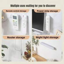 10pcs/5Sets Magnetic Remote Control Holder,Remote Control Magnetic Hook Non, Self-Adhesive Wall Mount Organizer For Flat Surfaces - Compatible With Tv, Ac, And Other Controls,For Home Office School Supply Storage - Multicolor - View 2
