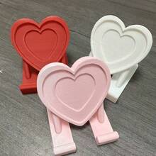 1pc Heart-Shaped Desktop Phone Stand, Durable Anti-Fragile ABS Plastic Material, Desktop Decor Ornament, Creative Small Gift, Suitable For Bedroom And Desk Phone Holder, Also Can Be Used As Decoration And Photography Prop - Multiple Styles - View 6