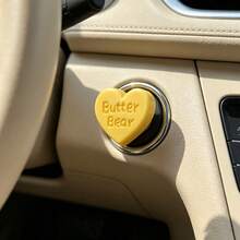 Car Modification Accessory Butter Bear Yellow Heart One-Touch Start Button Cover, Cute Girl Style Car Interior Ignition Switch Protector Sticker, Universal Car Interior Modification Part - Butter Heart Start Button - View 5