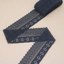 5碼 5mm 彈性蕾絲緞帶 蕾絲飾邊 DIY 刺繡縫紉裝飾用 非洲風蕾絲布料 - 多色 - 查看 6