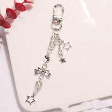 1Pc Sweet Bow & Heart Star Beaded Keychain, Anti-Lost Bag & Phone Accessory - Multicolor - View 2