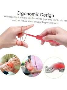 EDCUEBE7 9PCS Soft Handle Crochet Hook Set, 2-6mm Ergonomic Crochet Hook Set, Red Soft Touch Aluminum Crochet Hooks, Suitable For Beginners/Professionals, Exquisite Knitting Crochet Supplies (Accessory Color Random) - Bright Red Crochet Hook - View 6