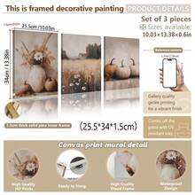 3pcs Canvas Wall Art, Framed Wall Decor, Neutral Vintage Autumn Pumpkin Wildflower Farm Canvas Wall Art, Popular Pastoral Style Autumn Watercolor Poster, Unframed Country Harvest Wall Art, Suitable For Modern Home Decor, Room Decor - Autumn Farmhouse - View 11