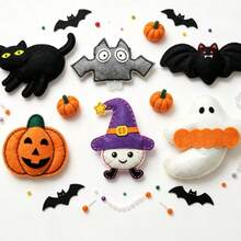 Halloween Ghost Non-Woven Fabric Sewing Craft Kit, Educational DIY Hand-Sewn Pendant Making Set, Creative Handmade Decoration Material Pack - Multicolor - View 3