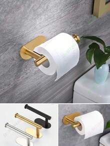 Drill-Free Self-Adhesive Toilet Paper Holder, Stainless Steel Toilet Paper Rack, Absorbent Paper Towel Storage, Bathroom Paper Towel Storage, Bathroom Accessories, Drill-Free Wall-Mounted Bathroom Storage Rack, Bathroom Hardware - Multicolor - View 7