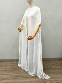 1 buah Jubah Pengantin Panjang Hitam Berbahan Chiffon yang Mengalir, Jubah Kostum Cosplay Anime, Selendang 150cm - MultiWarna - View 17