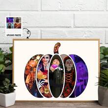 1pc Custom Halloween Customized Wall Art Gifts, Pumpkin Halloween Photo Collage Custom Poster For Room Gifts, Gifts For Halloween Lovers, Halloween Wall Art, Halloween House Decorations, Room Decor Aesthetic, Halloween Decor,Optional Frame. - Multicolor - View 9