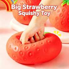 Tachimi 1pc All Occasion Custom Party Gifts Giant Strawberry Squishies, Super Soft Stress Relief Hand Squeeze Fidgets, Minimalist Desktop Ornaments For Office Classroom Use - Multicolor - View 5