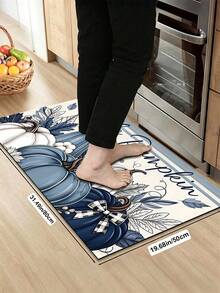 1/2 piezas Alfombra de tierra de diatomeas con patrón de calabaza y floral de Acción de Gracias, estilo vintage, súper absorbente, antideslizante, perfecta para baño, cocina y comedor, secado rápido, lavable a máquina, regalo perfecto para decoración del hogar y alfombra de baño - Multicolor - Ver 13