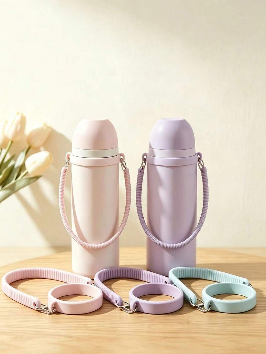 1 buah Tali Pegangan Elastis Silikon untuk Botol Air, Mug Kopi, dan Wadah Minuman Portabel
