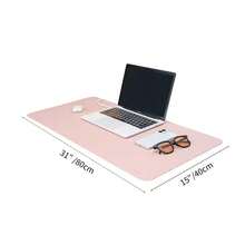 1pc Large PU Leather Desk Mat, Waterproof & Stain-Resistant Keyboard Pad, Minimalist Solid Color Computer Pad, Suitable For Office, Desk Or Dining Table, Easy To Clean, Available In Multiple Colors: Pink, Grey, Black - View 4