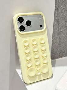 1pc Solid Color Suction Cup Anti-Drop Phone Case, TPU Material, Cocok Sebagai Hadiah Liburan, Kompatibel Dengan Apple 11/12/13/14/15/16 Pro / Pro Max /14/15/16 Plus / 17 - Kuning - View 17