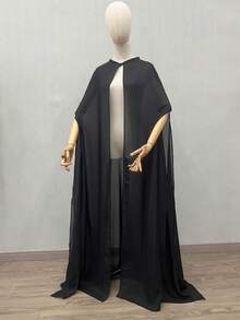 1 buah Jubah Pengantin Panjang Hitam Berbahan Chiffon yang Mengalir, Jubah Kostum Cosplay Anime, Selendang 150cm - MultiWarna - View 20