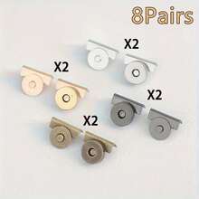 2/5/8/10/12/15Pairs Magnetic Alloy Snap Clasps, 4 Colors - Seamless Closure For Handbags And Garments - DY Craft Accessories - A - View 24