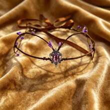 1pc Elf Headpiece Vine Headband Fairy Witch Crown Gothic Style Hair Hoop Woodland Bride Wedding Decoration, Suitable For Halloween - Multicolor - View 4
