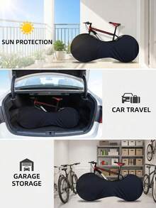 1pc Bicycle Mountain Bike Dust Cover Protective Sleeve Road Bike Wheel Cover Bicycle Cover Protective Sleeve - Black - View 4