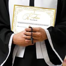 1/12 Folhas de Certificados de Batismo da Igreja, Papel de Certificado de Dedicação do Bebê | Presentes de Batismo e Dedicação do Bebê, Suprimentos de Batismo da Igreja - Dourado - Visão 3