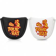 Cute Mouse And Cheese Embroidery Mallet Putter Head Cover, Golf Putter Protective Headcover Golf Accessories - Multicolor - View 2
