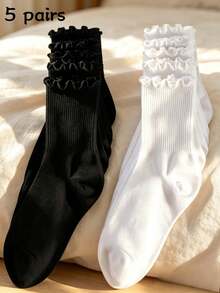 1/3/5/10/20 Pairs Women's Socks, Moisture-Wicking, Breathable, Versatile, Outdoor Wear, Sports, Comfortable, - Multicolor - View 8